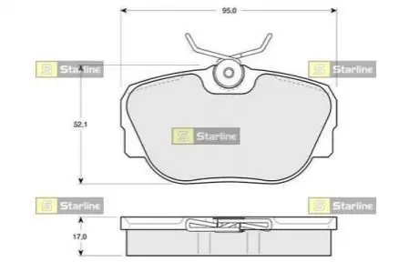 Тормозные колодки дисковые STARLINE BD S102