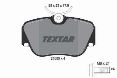 Комплект тормозных колодок, дисковый тормоз TEXTAR 2105503
