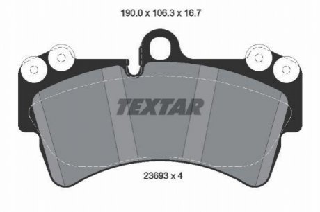 Комплект тормозных колодок, дисковый тормоз TEXTAR 2369381