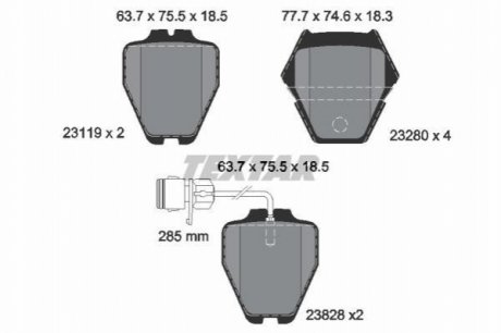 Комплект тормозных колодок, дисковый тормоз TEXTAR 2311901 (фото 1)