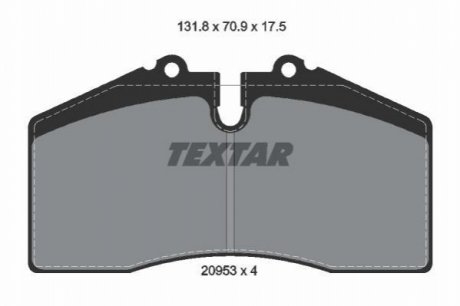 Комплект тормозных колодок, дисковый тормоз TEXTAR 2095302
