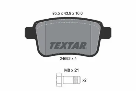 Комплект тормозных колодок, дисковый тормоз TEXTAR 2469204