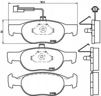 Комплект тормозных колодок, дисковый тормоз BREMBO P23 057 (фото 1)