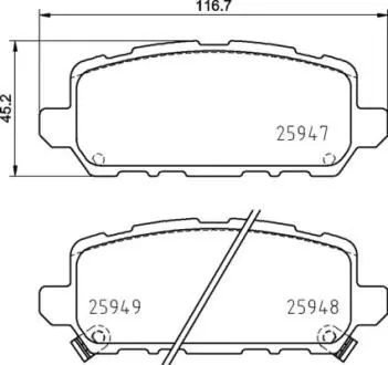 Гальмівні колодки зад. Honda HR-V 14- BREMBO P28 090