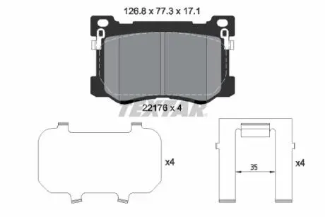 Тормозные колодки дисковые TEXTAR 2217601