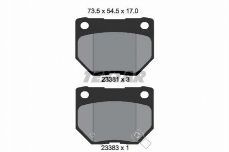 Комплект тормозных колодок, дисковый тормоз TEXTAR 2338102 (фото 1)