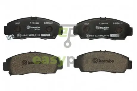 Тормозные колодки дисковые BREMBO P28 034X