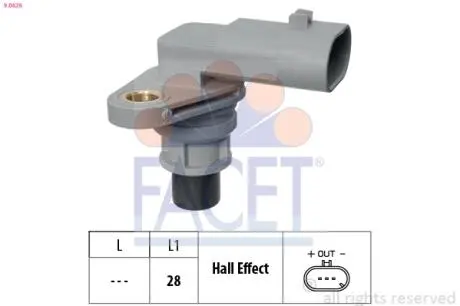 Датчик положення розподілвалу Fiat Doblo/Ducato / Opel Combo 1.6-2.0 D/CDTI 10-> FACET 9.0626
