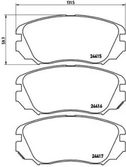 Комплект тормозных колодок, дисковый тормоз BREMBO P59 054