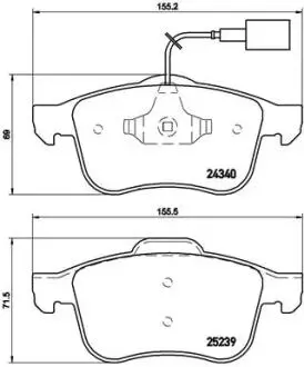 Комплект тормозных колодок, дисковый тормоз BREMBO P23 132