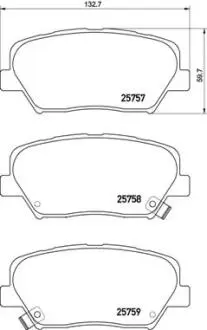 Гальмівні колодки пер. Hyundai Genesis/KIA Carens 1.7-3.0 10- BREMBO P30 070