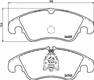 Комплект тормозных колодок, дисковый тормоз BREMBO P24 161 (фото 1)