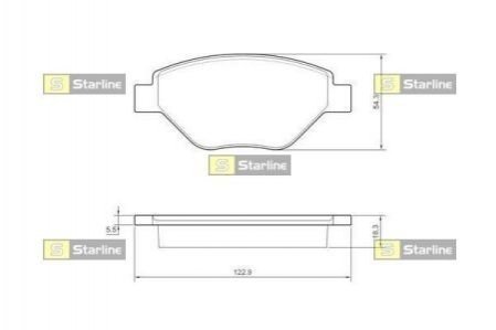 Тормозные колодки дисковые STARLINE BD S435 (фото 1)