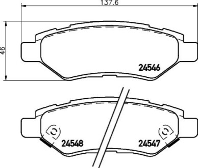 Колодки гальмівні дискові (комплект 4 шт) BREMBO P09 014 (фото 1)