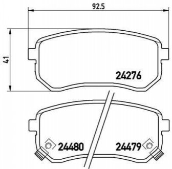 Комплект тормозных колодок, дисковый тормоз BREMBO P30 033 (фото 1)