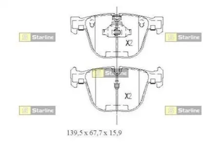 Гальмівнi колодки дискові STARLINE BD S439
