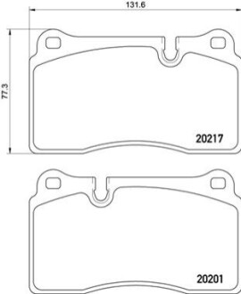 Комплект тормозных колодок, дисковый тормоз BREMBO P02 002