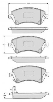 Комплект тормозных колодок, дисковый тормоз STARLINE BD S838P