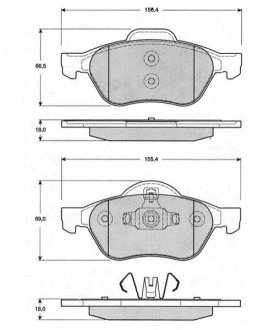 Комплект тормозных колодок, дисковый тормоз STARLINE BD S204 (фото 1)