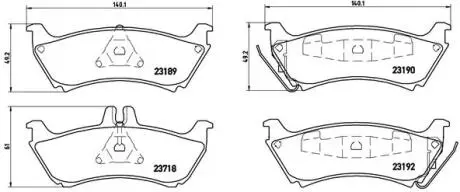 Комплект тормозных колодок, дисковый тормоз BREMBO P50 044