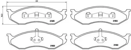 Комплект тормозных колодок, дисковый тормоз BREMBO P37 004