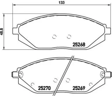 Комплект тормозных колодок, дисковый тормоз BREMBO P10 054