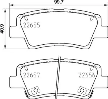 Гальмівні колодки зад. Hyundai i30/i40 11-/Kia Cee'd 12- (akebono) BREMBO P30 103