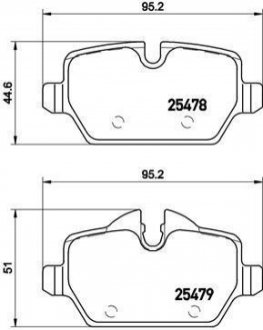 Комплект гальмівних колодок з 4 шт. дисків BREMBO P06 080