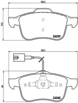 Комплект гальмівних колодок з 4 шт. дисків BREMBO P23 103