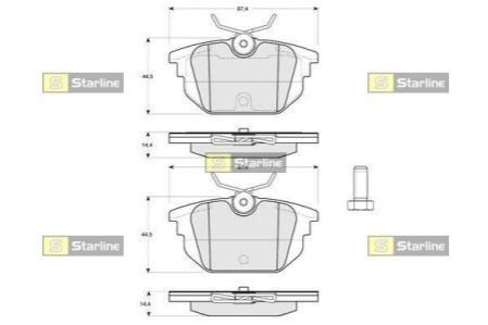 Комплект тормозных колодок, дисковый тормоз STARLINE BD S211
