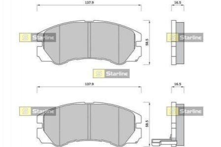 Тормозные колодки дисковые STARLINE BD S387