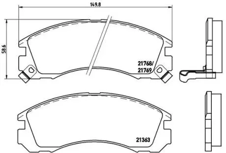 Тормозные колодки дисковые. BREMBO P54 017X
