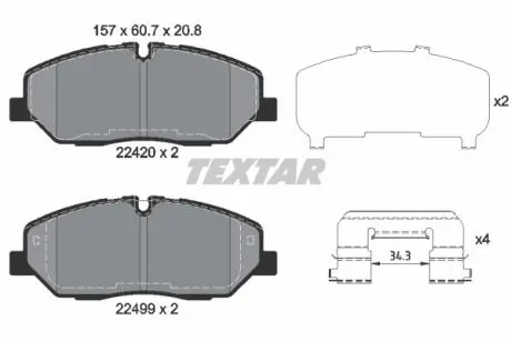 Тормозные колодки дисковые TEXTAR 2242001