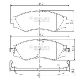 Гальмiвнi колодки дисковi NIPPARTS J3600902