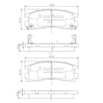 Гальмiвнi колодки дисковi NIPPARTS J3615003