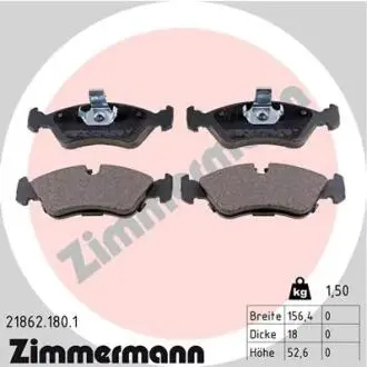 Гальмiвнi колодки дисковi переднi ZIMMERMANN 218621801