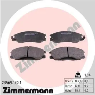 Гальмiвнi колодки дисковi переднi ZIMMERMANN 235691701