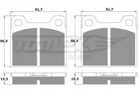 Гальмiвнi колодки дисковi TOMEX 1016
