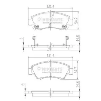 Гальмiвнi колодки дисковi NIPPARTS J3604034