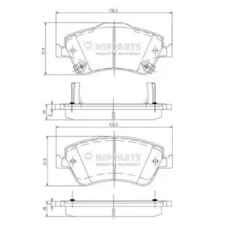 Гальмiвнi колодки дисковi NIPPARTS J3602124
