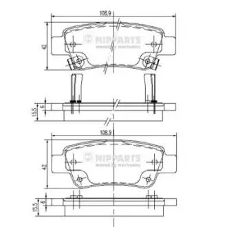 Фото гальмiвнi колодки дисковi NIPPARTS N3614019 Гальмiвнi колодки дисковi NIPPARTS N3614019