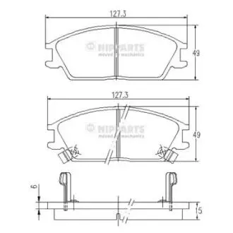 Гальмiвнi колодки дисковi NIPPARTS J3600515