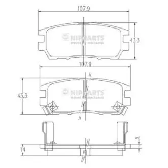 Гальмiвнi колодки дисковi NIPPARTS J3615005