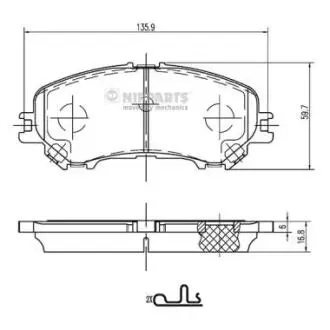 Гальмiвнi колодки дисковi NIPPARTS N3601111
