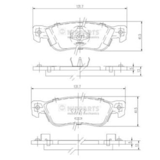 Гальмiвнi колодки дисковi NIPPARTS J3619000