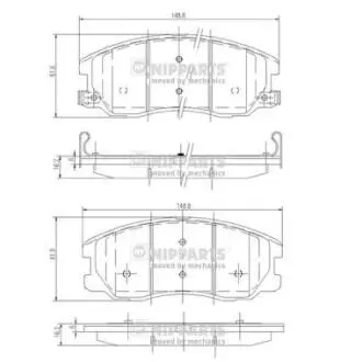 Фото гальмiвнi колодки дисковi NIPPARTS J3600913 Гальмiвнi колодки дисковi NIPPARTS J3600913