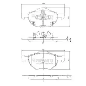 Гальмiвнi колодки дисковi NIPPARTS J3604064