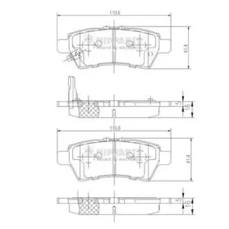 Фото тормозные колодки дисковые NIPPARTS J3611050 Тормозные колодки дисковые NIPPARTS J3611050