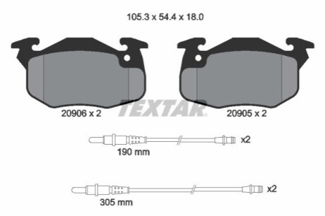 Тормозные колодки дисковые TEXTAR 2090603