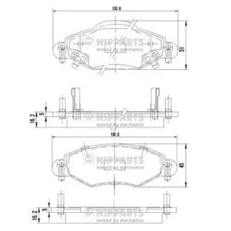 Гальмiвнi колодки дисковi NIPPARTS J3602113